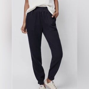 Faherty Arlie Day Women’s Washed Black Joggers Linen Blend Pants S